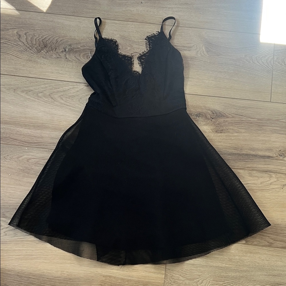 Symphony Black Lace Mini Dress